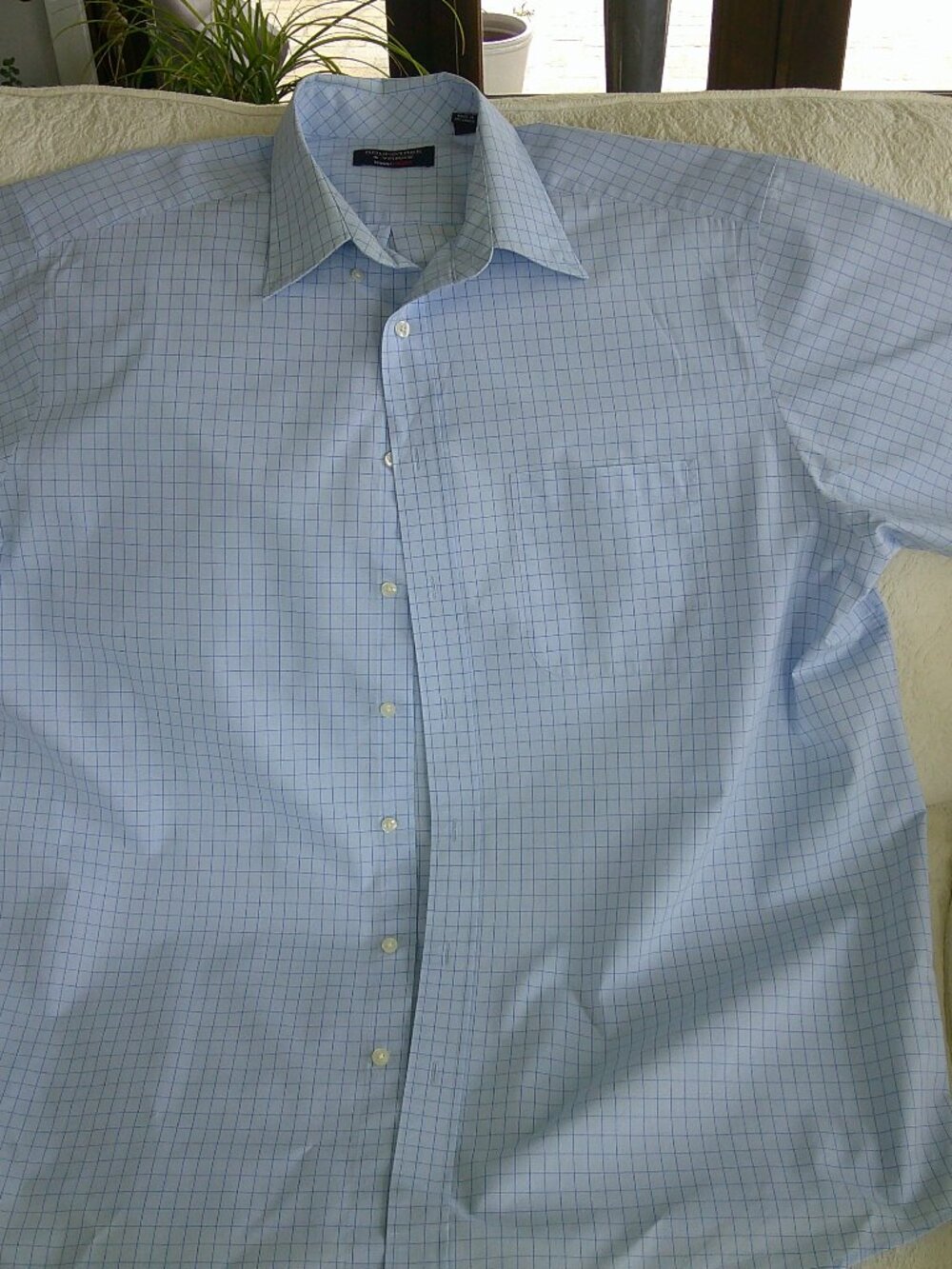Men's 2XT Short Sleeve Blue Plaid Shirt